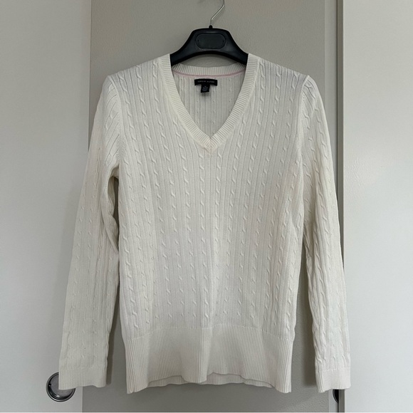 Vintage Y2K Tommy Hilfiger Cable Knit V-Neck Sweater - Prep Coastal Old Money - Picture 4 of 12